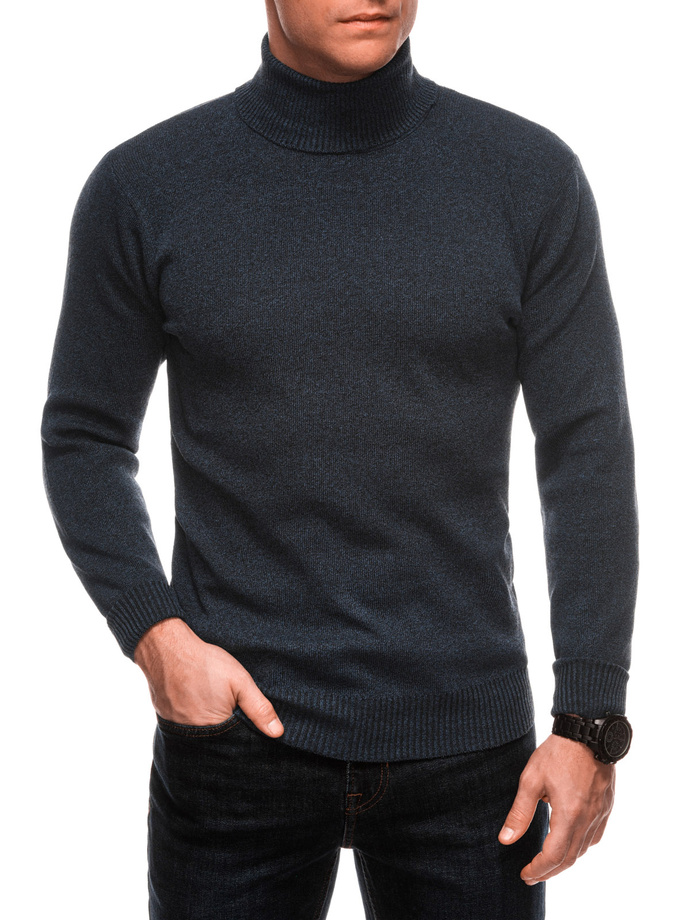 Men's turtleneck sweater 250E - navy blue