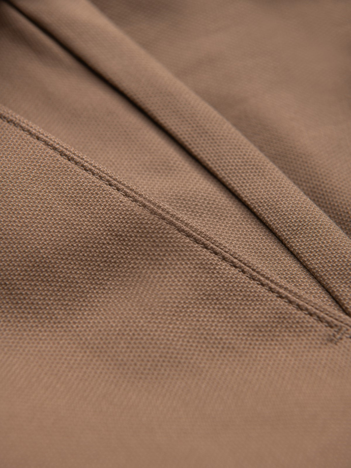 Spodnie męskie chino SLIM FIT - jasnobrązowe V2 OM-PACP-0186
