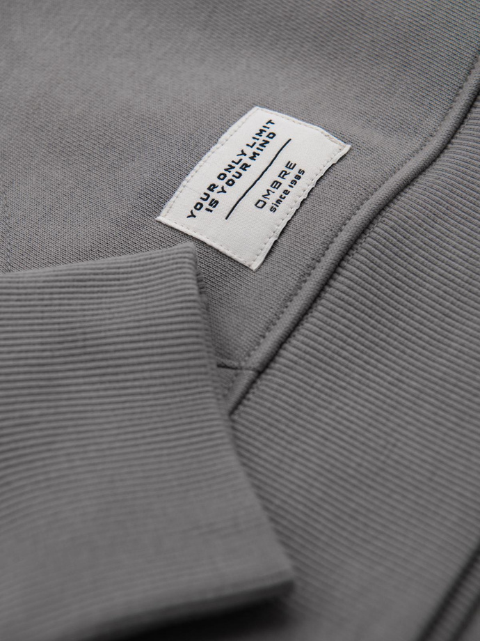 Men's kangaroo hooded sweatshirt - gray V8 OM-SSBN-0177