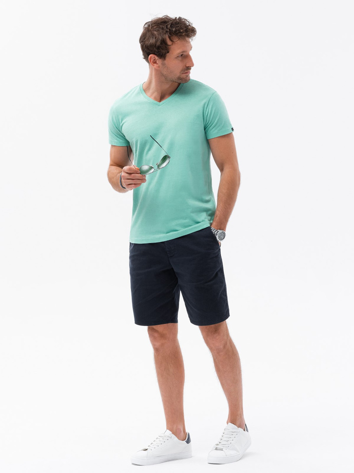 BASIC classic men's tee-shirt with a serape neckline - mint V15 S1369