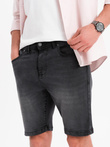 Men's classic cut denim shorts - black V4 OM-SRDS-0171