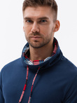 Men's sweatshirt with a stand-up collar - navy B1015