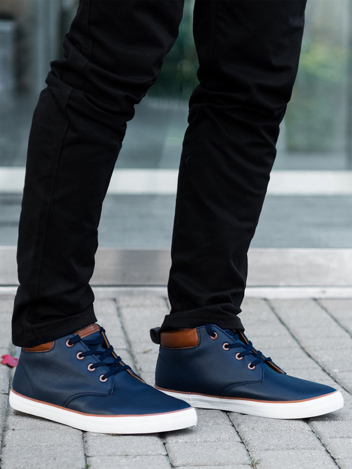 Men's high-top trainers - navy T307