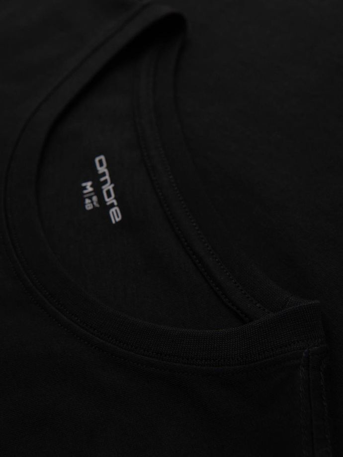 Męski t-shirt bawełniany z graficznym printem – czarny V2 OM-TSPT-0246