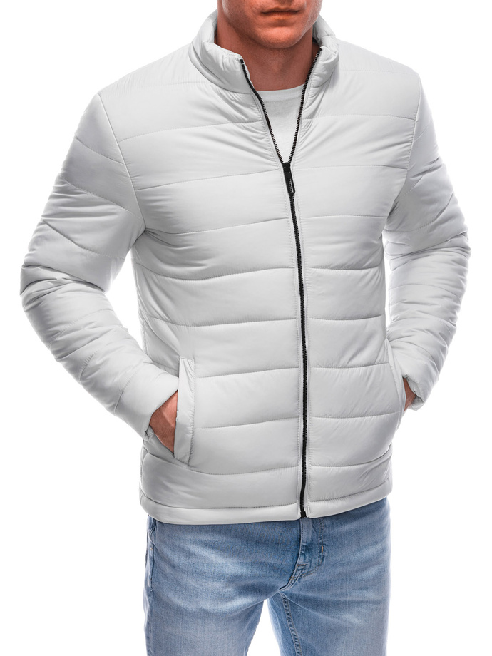Men's mid-season quilted jacket C526 - light grey