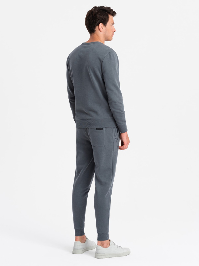 BASIC men's cotton sweatshirt set BASIC sweatshirt + joggers - graphite V11 Z84