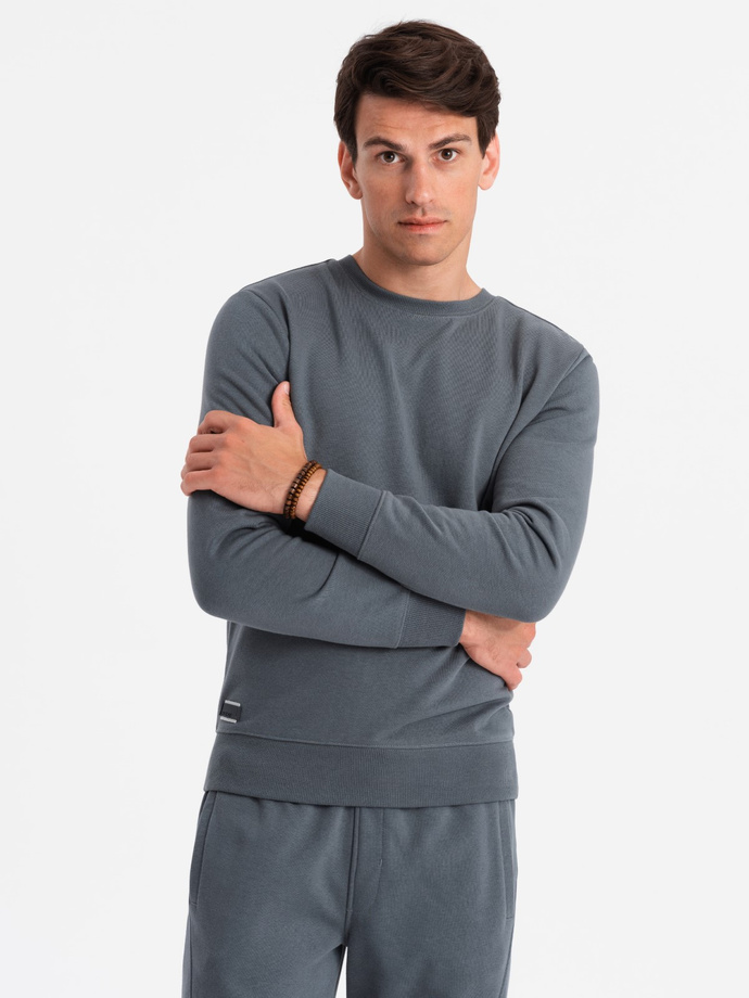 BASIC men's cotton sweatshirt set BASIC sweatshirt + joggers - graphite V11 Z84