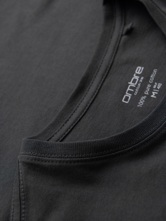 Men's classic cotton BASIC T-shirt - graphite V15 OM-TSBS-0236
