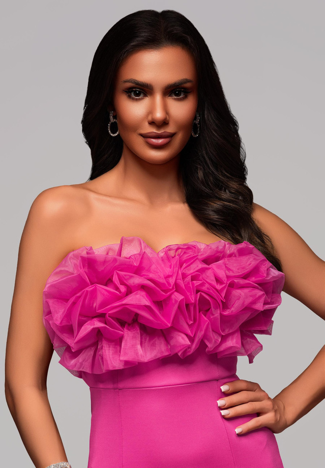 Evening dress LA-OM-DLR119 Regular Fit fuchsia