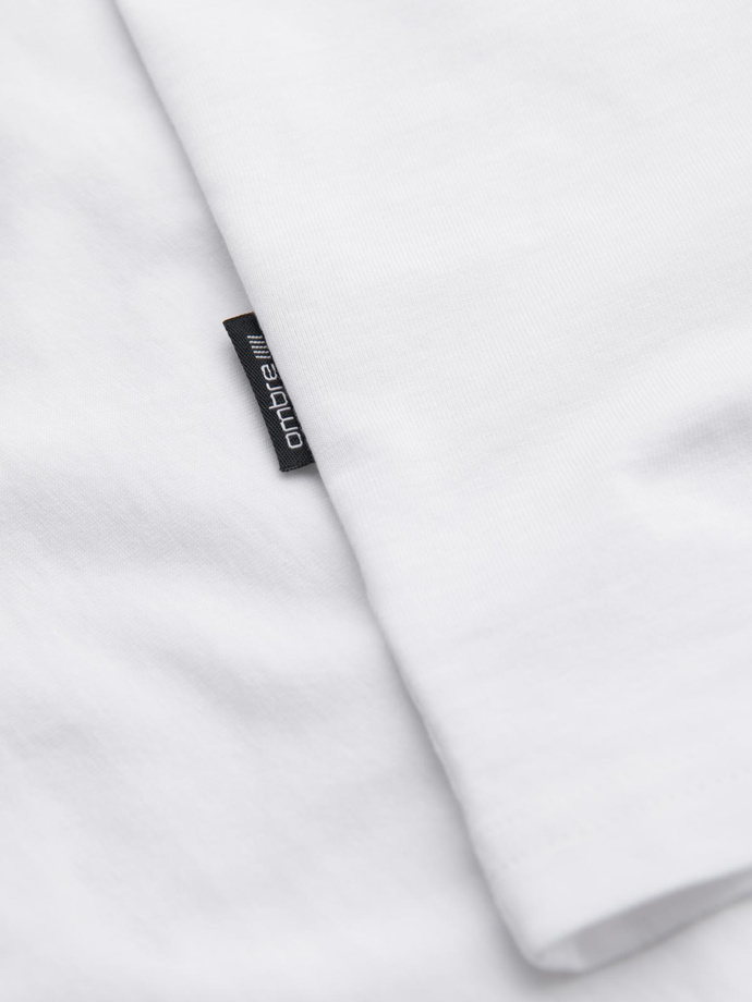 Men's BASIC classic cotton T-shirt - white V4 OM-TSBS-0236