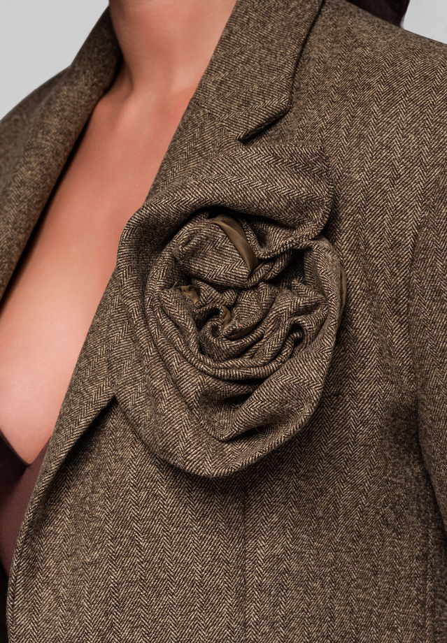 Marynarka damska LW-BLZB-0100 - dark beige