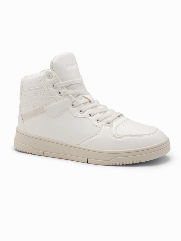 Insulated men's high top sneaker shoes - white V1 OM-FOSH-0139