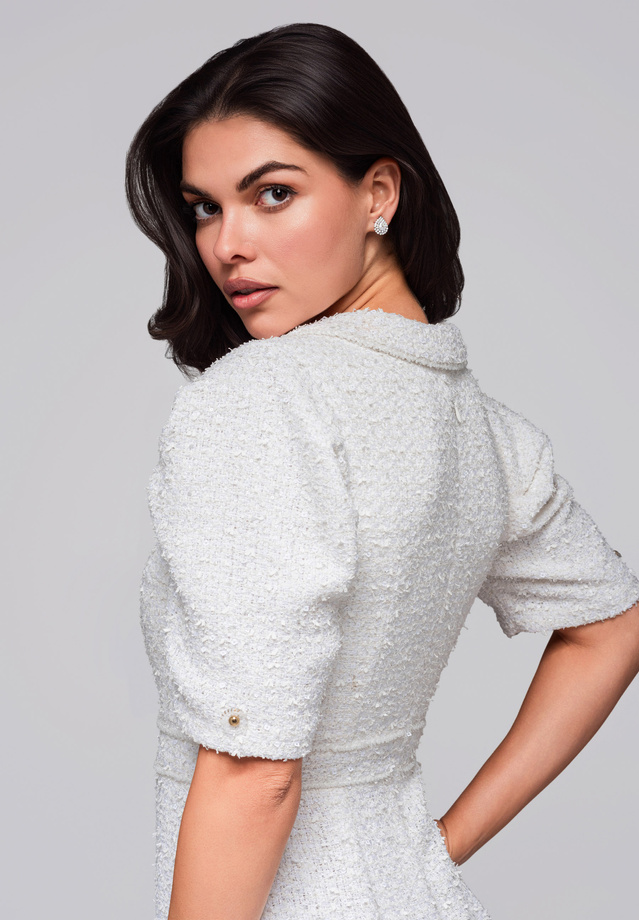 Sukienka wieczorowa LA-OM-DLR247 - ecru