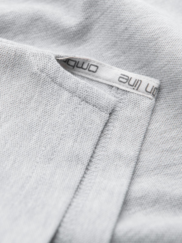 Men's BASIC single color pique knit polo shirt - grey V20 OM-POBS-0100