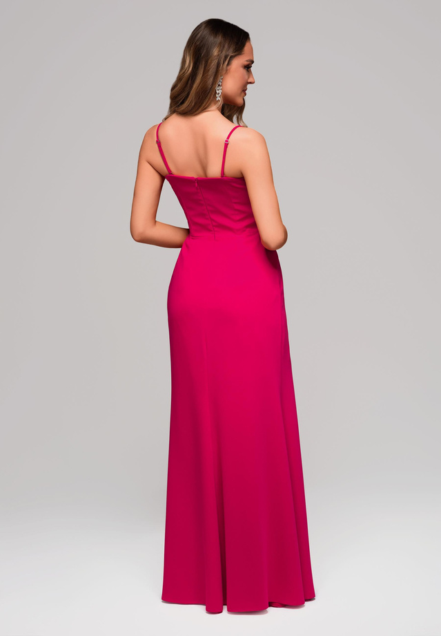 LA-OM-DLR083 Regular Fit raspberry evening dress