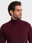 Men's turtleneck longsleeve - maroon V6 OM-LSCL-0112