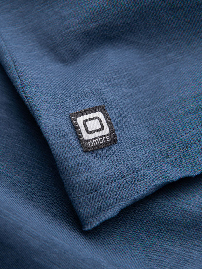 Men's T-shirt with raw finish - dark blue V3 OM-TSCT-22SS-004
