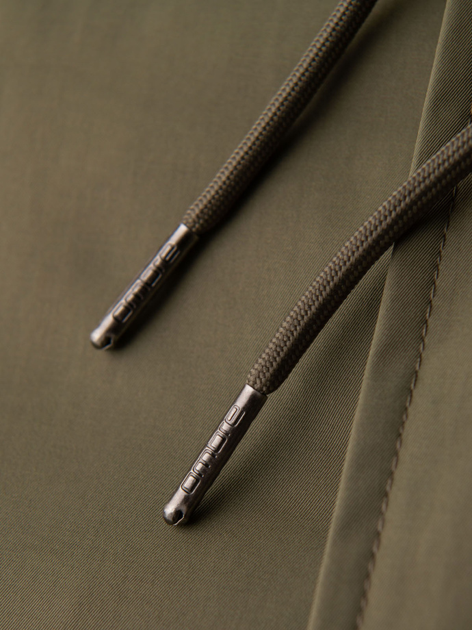 Classic men's long parka jacket - olive V3 OM-JAPJ-0313