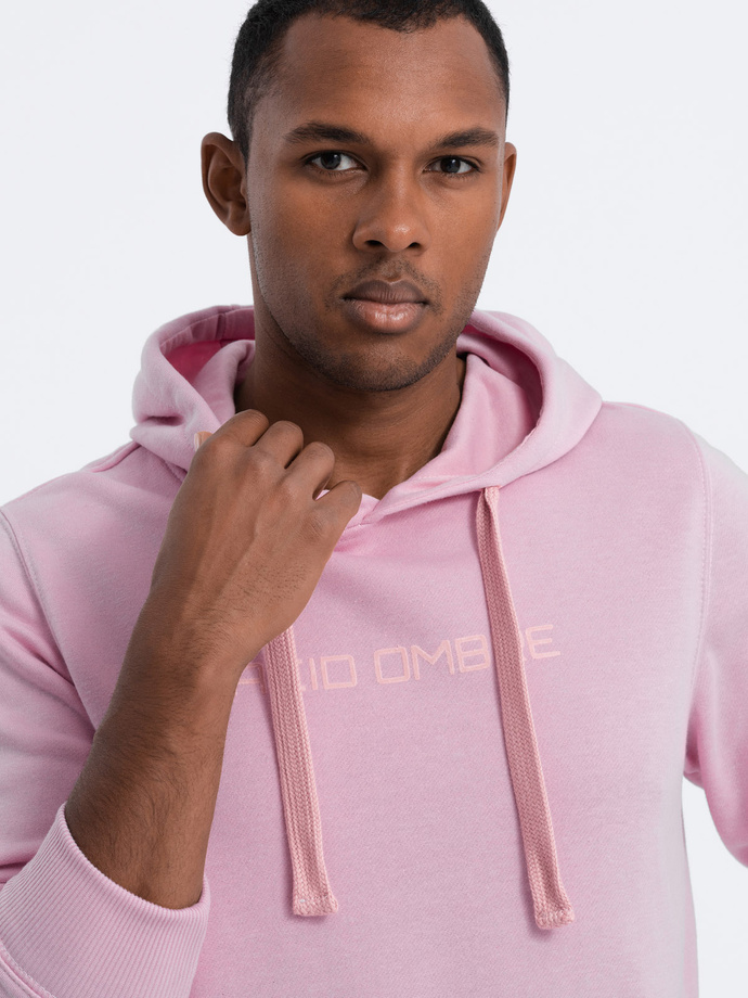 Men's printed hoodie - pink B1351