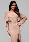 Sukienka wieczorowa LA-OM-DLR096 - nude