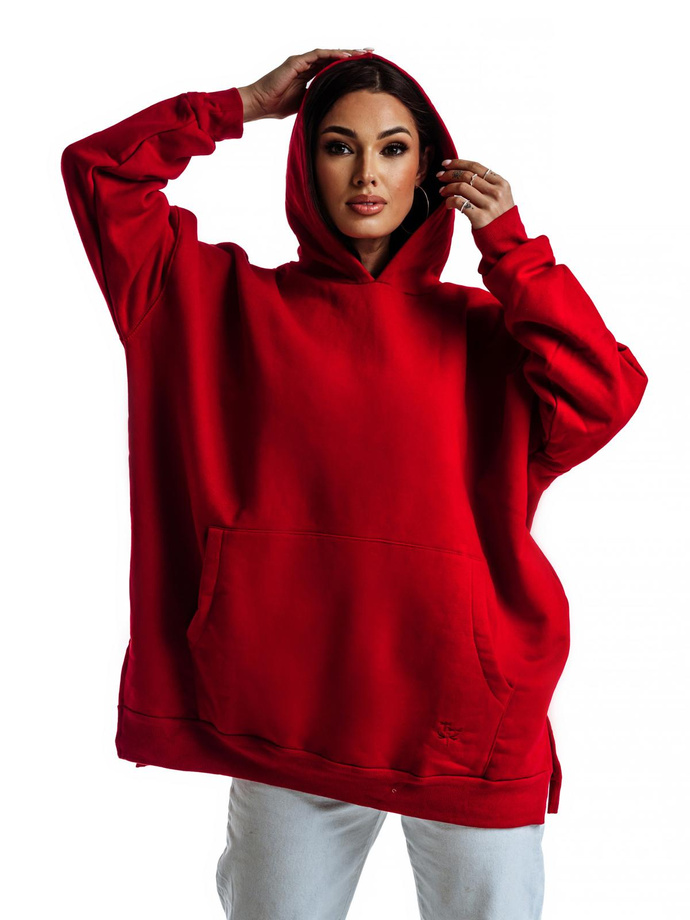 Women's hooded sweatshirt TLR043 - red