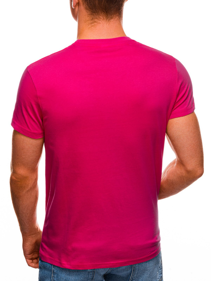 Men's plain t-shirt S970 - dark pink