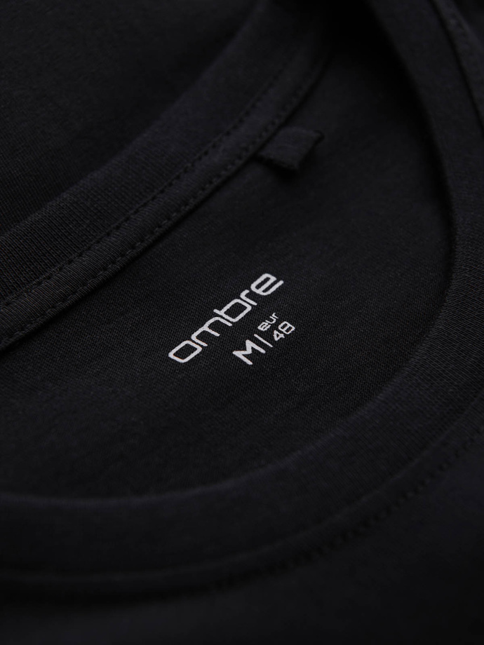 T-shirt męski z nadrukiem w stylu motocyklowym – czarny V1 OM-TSPT-0125