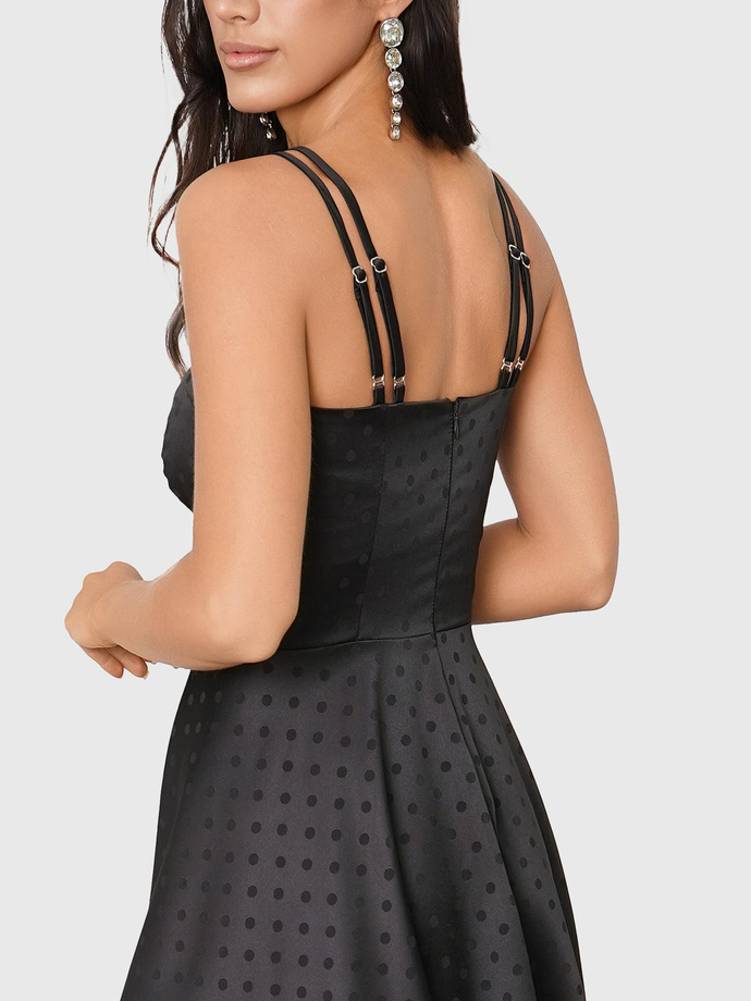MARILYN polka dot midi dress DLR133- black