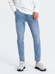 Men's SKINNY FIT denim pants with chino pockets - light blue V2 OM-PADP-0100