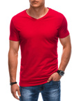 Men's basic V-neck t-shirt EM-TSBS-0101 - red V6