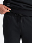 BASIC men's cotton sweatpants joggers - black V9 OM-PABS-0174
