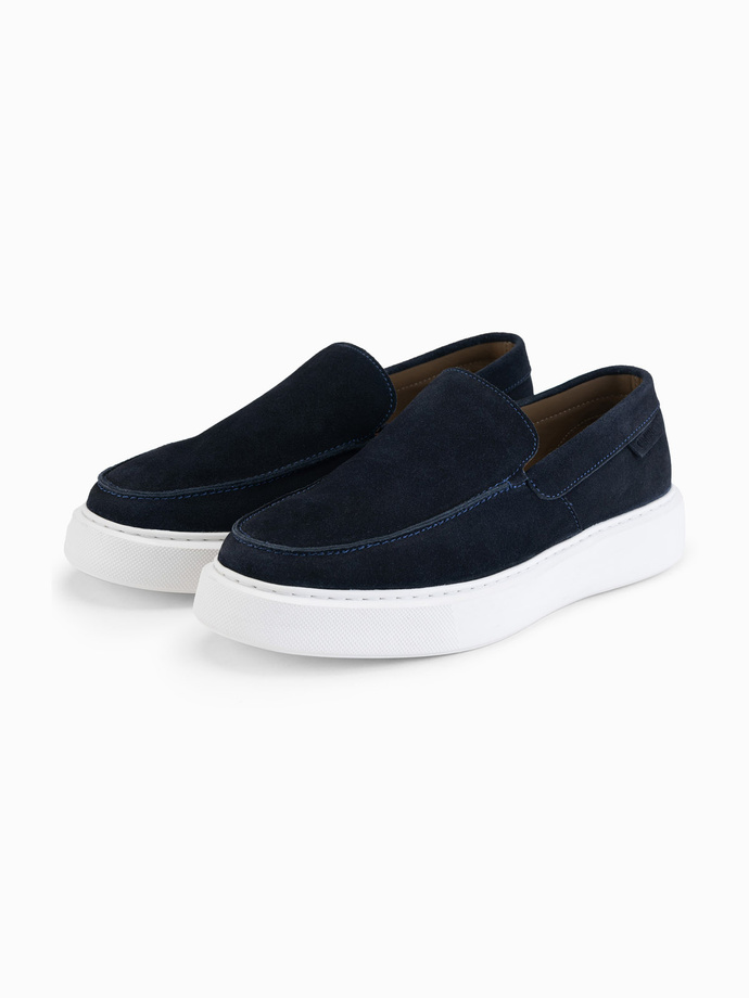 Men's slip-on half shoes on thick sole - navy blue V4 OM-FOCS-0152