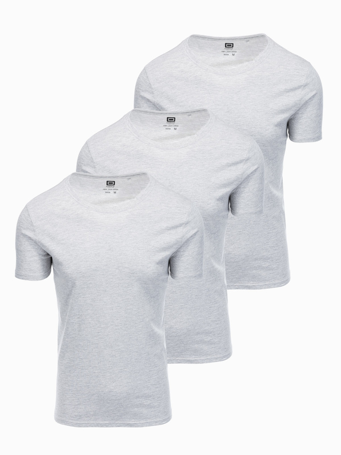 BASIC 3-pack cotton t-shirt set - gray melange V16 Z30