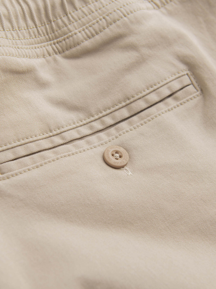 Men's fabric pants JOGGERS - beige V10 P885