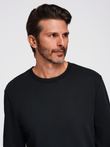BASIC men's non-stretch cotton sweatshirt - black V9 OM-SSBN-0159