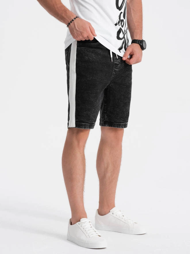 Men's denim shorts - black W363