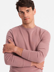 BASIC men's cotton sweatshirt set unbuttoned sweatshirt + joggers - dark pink V4 Z84