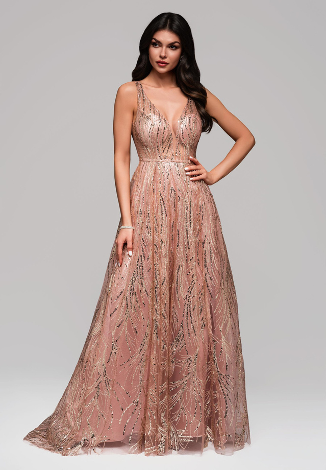 Evening dress LA-OM-DLR148 - pink
