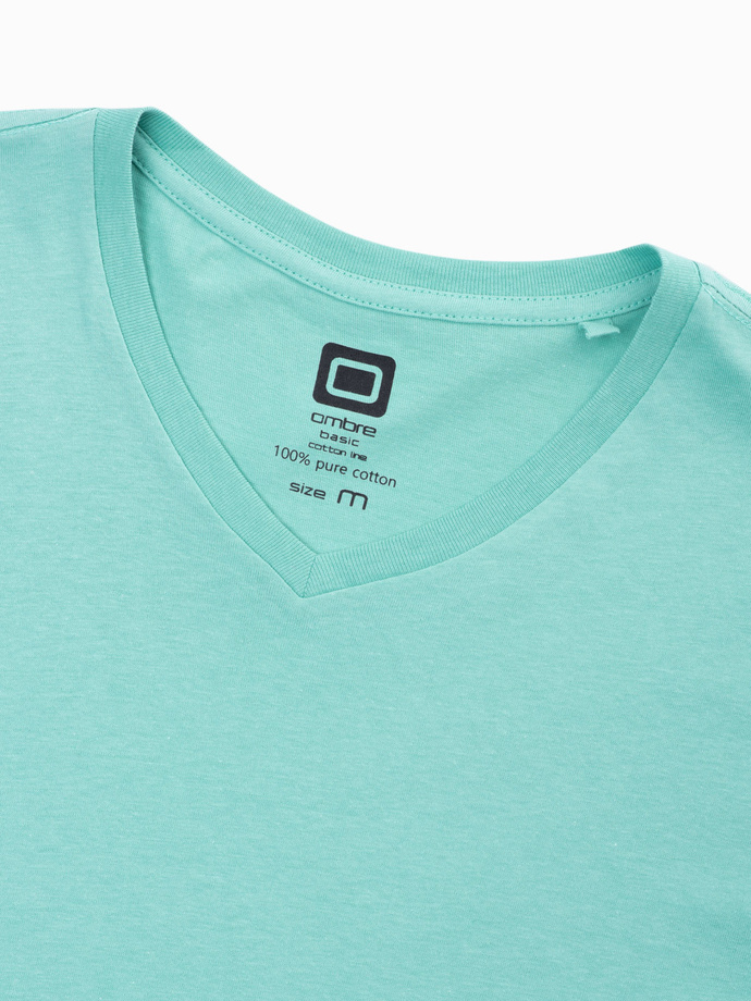 BASIC classic men's tee-shirt with a serape neckline - mint V15 S1369
