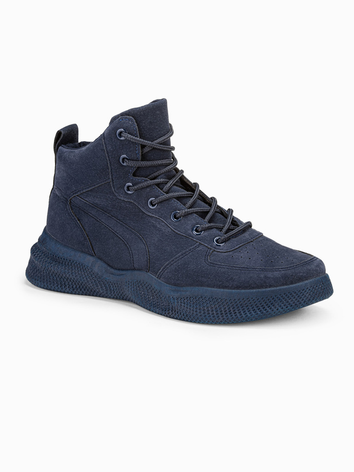 Men's high-top sneaker shoes - navy blue V5 T380