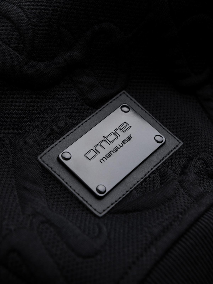 Męska bluza RELAXED FIT z tłoczonymi literami – czarna V1 OM-SSNZ-0164