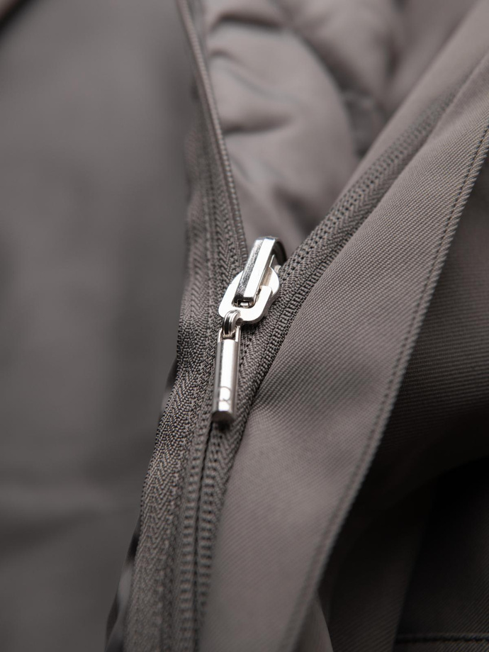 Męski minimalistyczny płaszcz z odpinaną kamizelką - popielaty V6 OM-COLC-0139