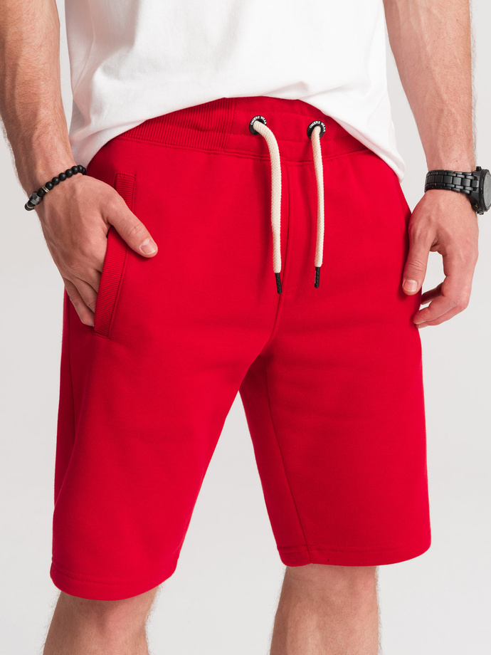 Men's short shorts with pockets - red V7 OM-SRBS-0109