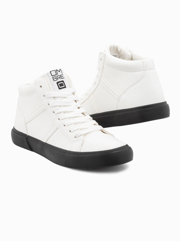 Men's ankle sneakers with contrasting sole - white V1 OM-FOTH-0124