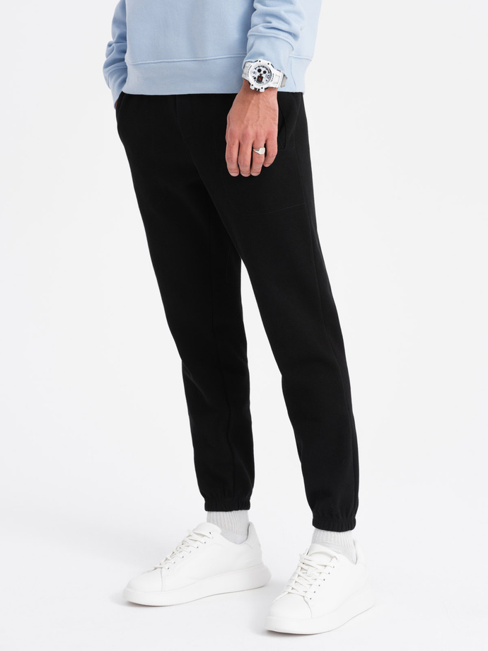 CARROT men's structured knit sweatpants - black V8 OM-PASK-0143
