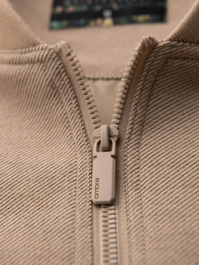Men's raglan sleeve bomber jacket - warm beige V2 OM-JANP-0159