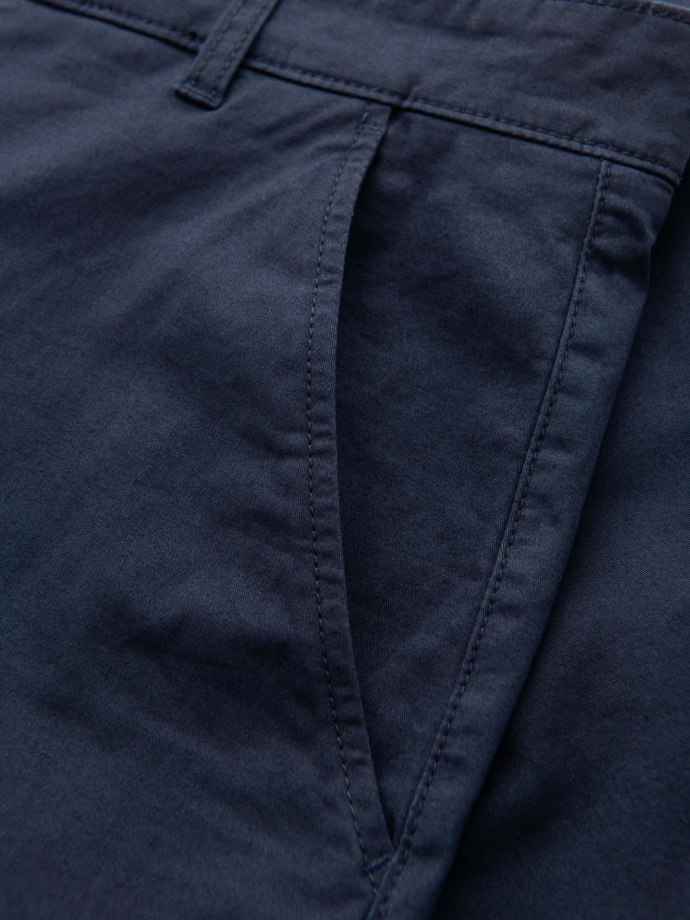 Men's classic chino shorts with rolled up leg - navy blue V10 OM-SRCS-0197