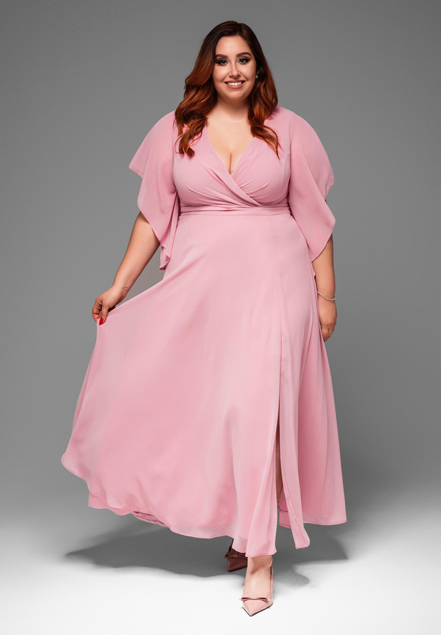 Sukienka wieczorowa LA-OM-DLR019 - powder pink