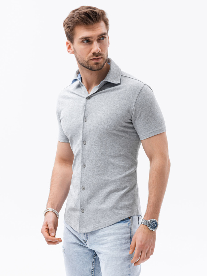 Men's short sleeve shirt - grey V5 K541