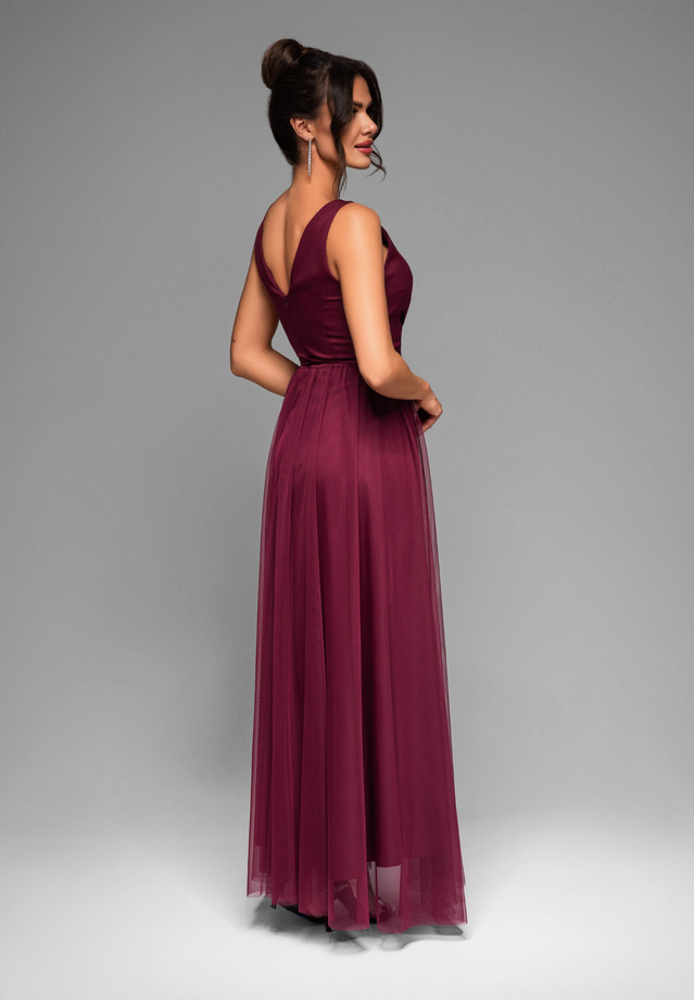 Evening dress LA-OM-DLR010 - dark red